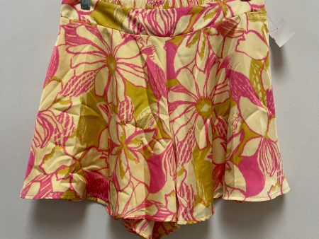 Shortalls By Clothes Mentor In Pink & Yellow, Size: 8 Online