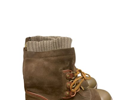 Boots Combat By Tory Burch In Brown, Size: 9 Online