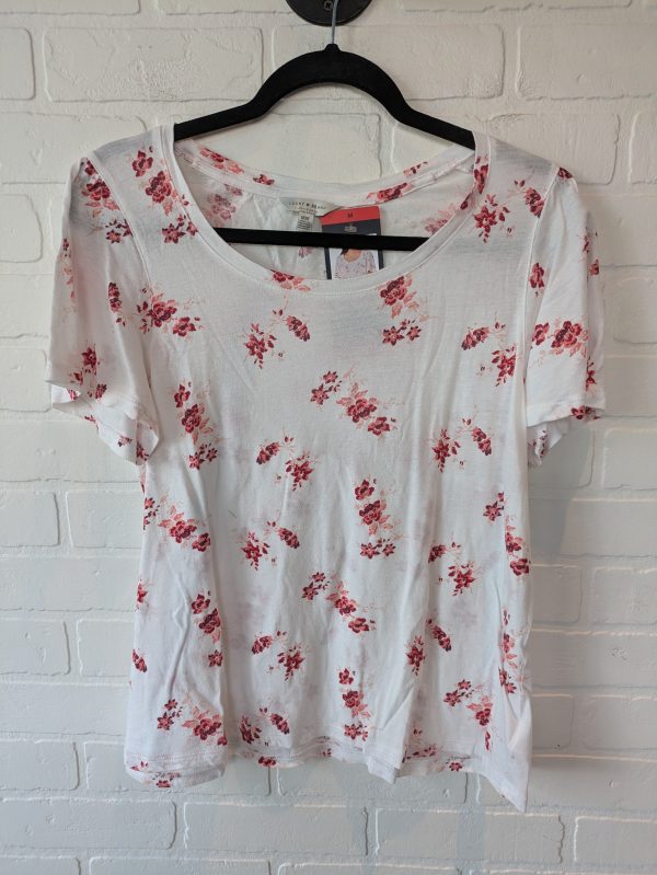 Top Short Sleeve Basic By Lucky Brand In Red & White, Size: M Sale