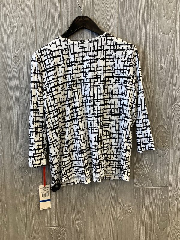 Top 3 4 Sleeve By Clothes Mentor In Black & White, Size: Petite   Xl Supply