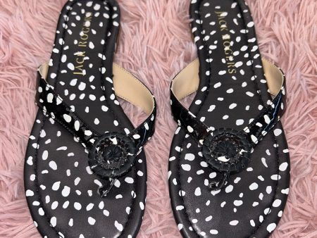 Sandals Flip Flops By Jack Rogers In Black White Polkadot, Size: 7 Supply