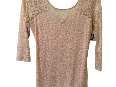 Top 3 4 Sleeve Basic By Guess In Peach, Size: S For Cheap