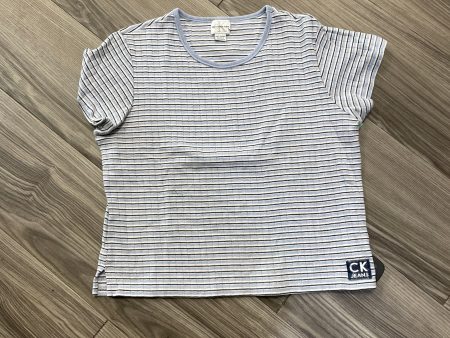 Top Short Sleeve By Calvin Klein In Striped Pattern, Size: M Online Hot Sale