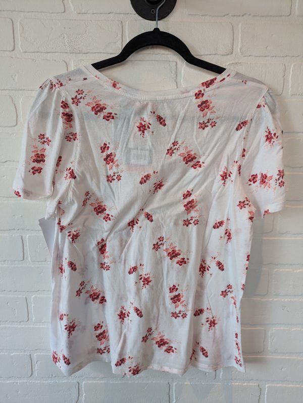 Top Short Sleeve Basic By Lucky Brand In Red & White, Size: M Sale