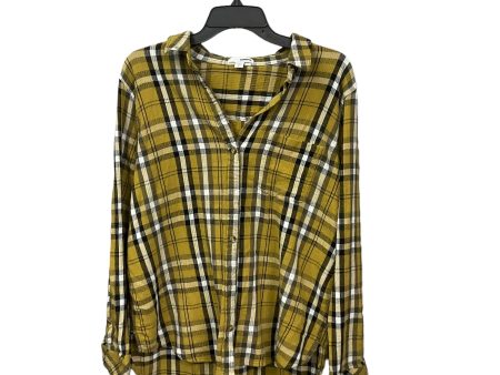 Blouse Long Sleeve By Sonoma In Plaid Pattern, Size: L For Cheap