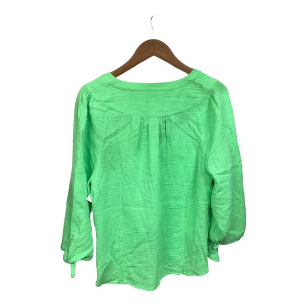 Blouse 3 4 Sleeve By Talbots In Green, Size: L on Sale