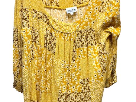 Blouse 3 4 Sleeve By Clothes Mentor In Yellow, Size: L Online Hot Sale