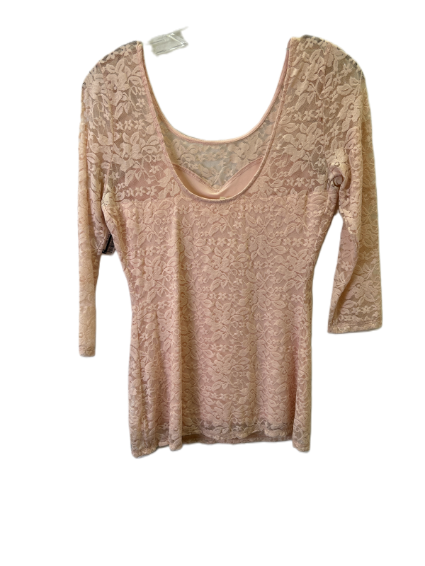 Top 3 4 Sleeve Basic By Guess In Peach, Size: S For Cheap