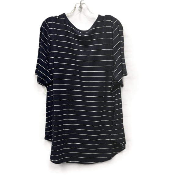 Top Short Sleeve Basic By Lane Bryant In Blue & White, Size: 3x Online Hot Sale