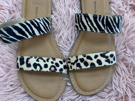 Sandals Flats By Time And Tru In Animal Print, Size: 6 Online Hot Sale