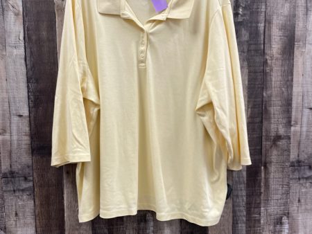 Top 3 4 Sleeve By Lands End In Yellow, Size: 3x Sale