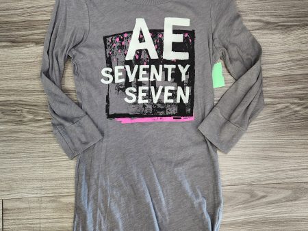 Top 3 4 Sleeve By American Eagle In Grey, Size: M Discount