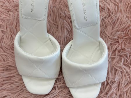 Sandals Heels Stiletto By Bcbg In White, Size: 6.5 Online Sale