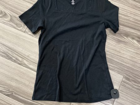 Top Short Sleeve By Bobbie Brooks In Black, Size: S Cheap