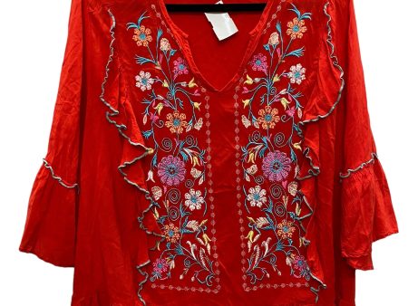 Top Long Sleeve By Grand And Greene In Red, Size: 1x Sale