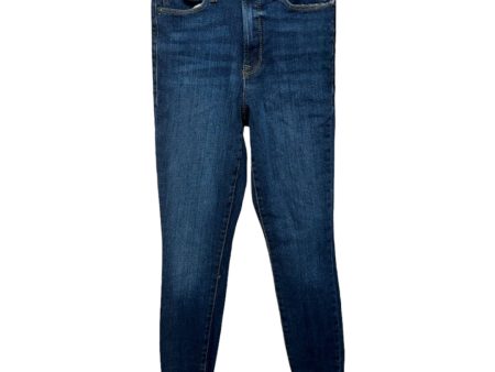 Good Waist Chewed Pocket Jeans Designer By Good American In Blue Denim, Size: 4 For Cheap