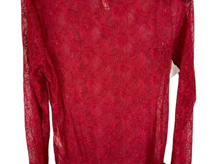 Top Long Sleeve By Anthropologie In Red, Size: M Cheap