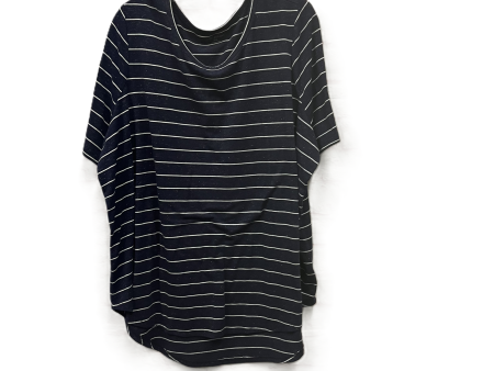 Top Short Sleeve Basic By Lane Bryant In Blue & White, Size: 3x Online Hot Sale