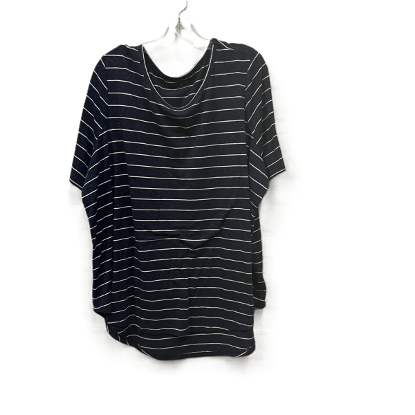 Top Short Sleeve Basic By Lane Bryant In Blue & White, Size: 3x Online Hot Sale