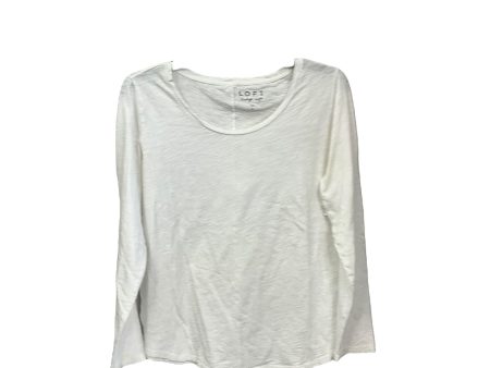 Top Long Sleeve Basic By Loft In White, Size: L Online Hot Sale