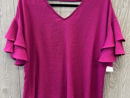 Blouse Short Sleeve By Apt 9 In Purple, Size: L For Discount