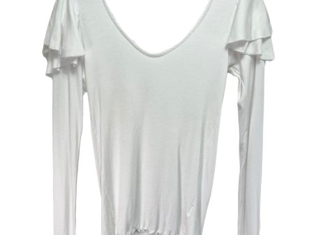 On Rewind Soft Stretch Ruffle Tee Top We The Free In White, Size S Supply