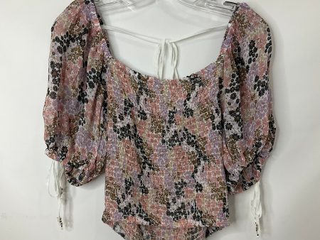 Floral Print Top Short Sleeve Free People, Size Xs Cheap