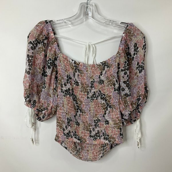 Floral Print Top Short Sleeve Free People, Size Xs Cheap