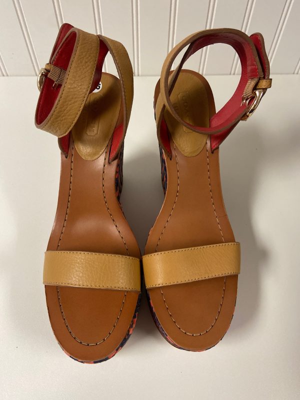 Sandals Designer By Coach In Tan, Size: 7.5 For Sale