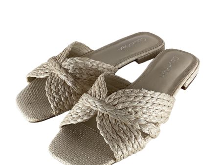 Sandals Flats By Calvin Klein In Tan, Size: 6.5 For Sale