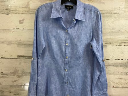 Blouse Long Sleeve By Foxcroft In Blue, Size: S Hot on Sale