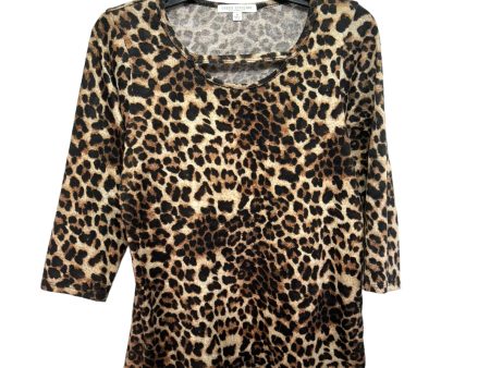 Top 3 4 Sleeve By Green Envelope In Leopard Print, Size: M Online now