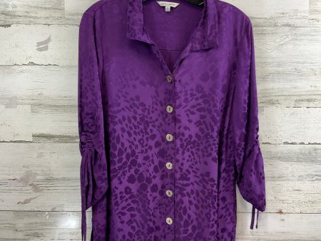 Blouse 3 4 Sleeve By John Mark In Purple, Size: S Cheap