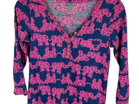 Top Long Sleeve Designer By Lilly Pulitzer In Blue, Size: Xs For Cheap