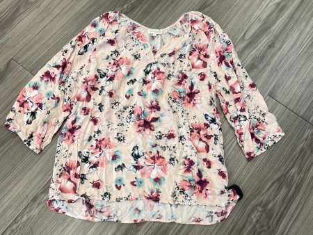 Blouse 3 4 Sleeve By Lucy And Laurel In Floral Print, Size: Xl Cheap