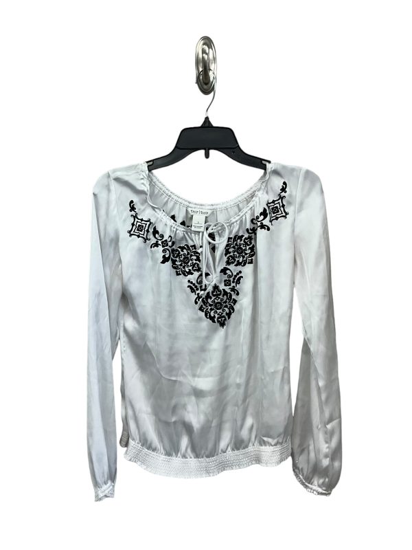 Blouse Long Sleeve By White House Black Market In White, Size: S Online Sale