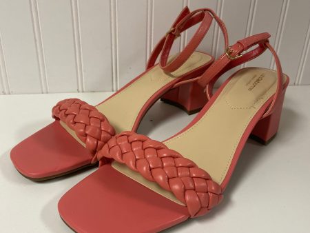 Sandals Heels Block By Liz Claiborne In Coral, Size: 11 Online