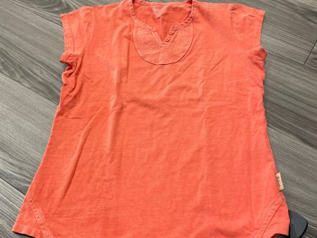 Top Short Sleeve By Woolrich In Orange, Size: S For Discount