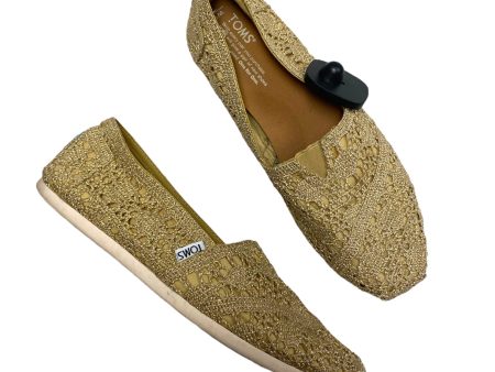 Shoes Flats By Toms In Gold, Size: 9 Online Sale