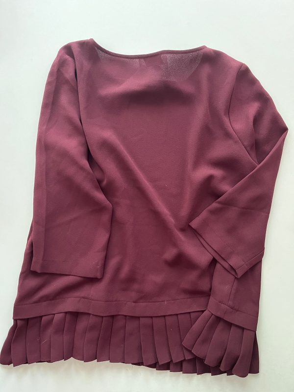 Blouse 3 4 Sleeve By J Jill In Burgundy, Size: M For Cheap