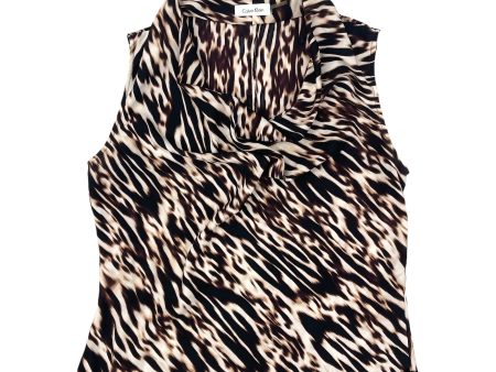 Top Sleeveless By Calvin Klein In Animal Print, Size: M Discount