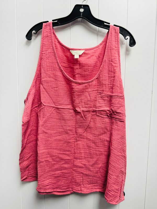 Top Sleeveless By THE LOUNGE EDIT - In Pink, Size: 2x Hot on Sale