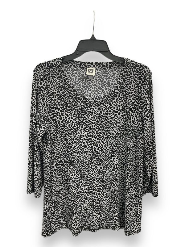 Top 3 4 Sleeve By Anne Klein In Animal Print, Size: L Discount