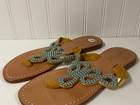 Sandals Designer By Cma In Gold, Size: 8 Online Sale