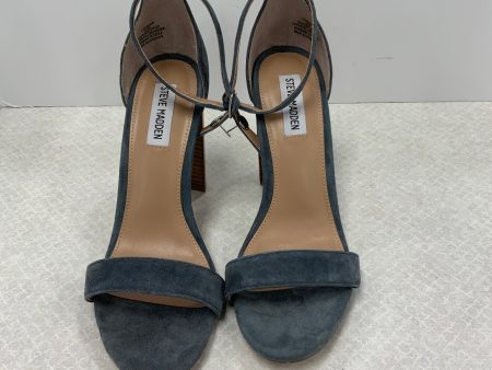 Sandals Heels Block By Steve Madden In Grey, Size: 8.5 Cheap