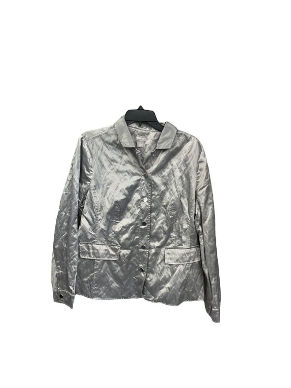 Jacket Shirt By Chicos In Grey, Size: L Supply