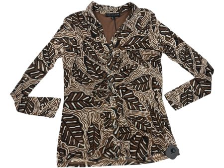 Blouse Long Sleeve By Jane And Delancey In Brown, Size: S Supply