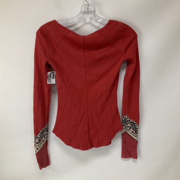 Red Top Long Sleeve Free People, Size S For Discount