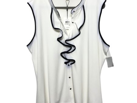 Blouse Sleeveless By Calvin Klein In White, Size: 1x Hot on Sale