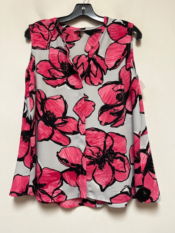 Top Sleeveless By Liz Claiborne In Floral Print, Size: L on Sale